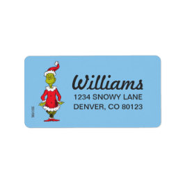 Classic Grinch | Santa Claus Adressaufkleber