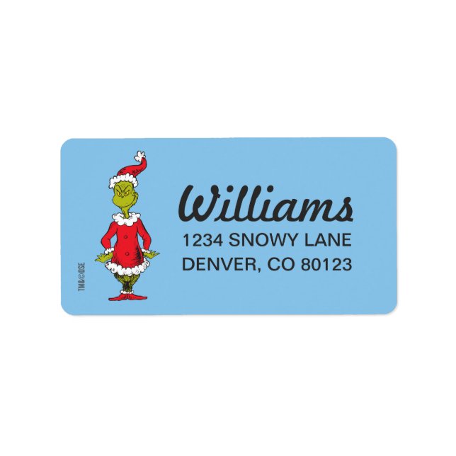 Classic Grinch | Santa Claus Adressaufkleber (Vorne)