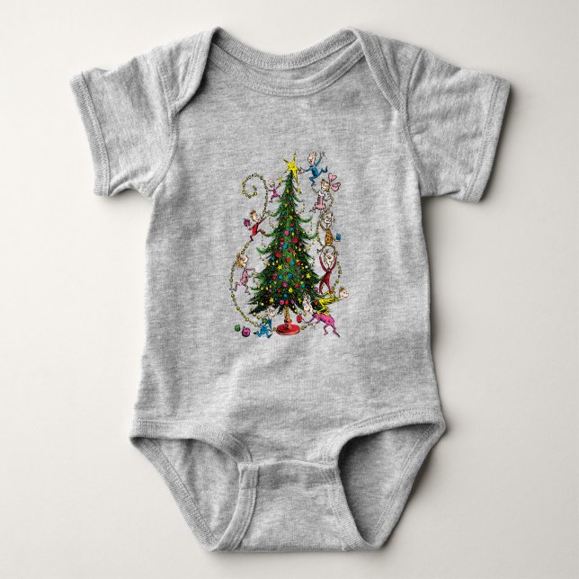 Classic Grinch | Weihnachtsbaum Baby Strampler (Vorderseite)