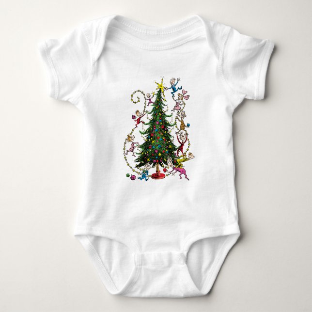 Classic Grinch | Weihnachtsbaum Baby Strampler (Vorderseite)