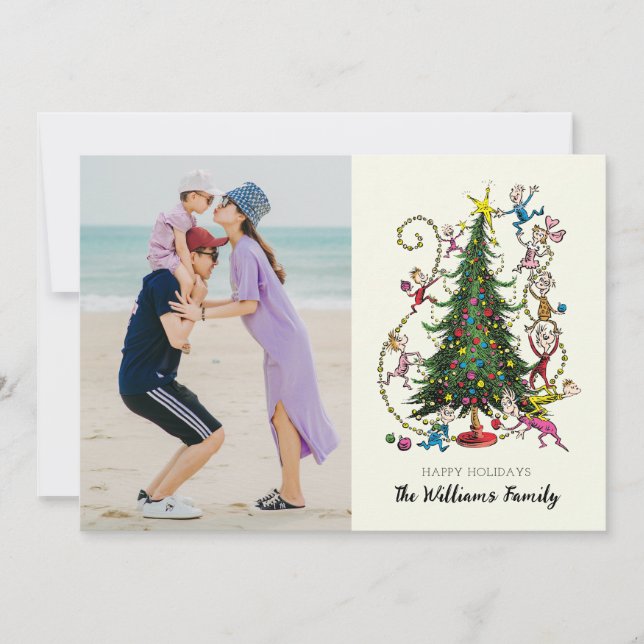 Classic Grinch | Weihnachtsbaum Holiday Foto Feiertagskarte (Vorderseite)