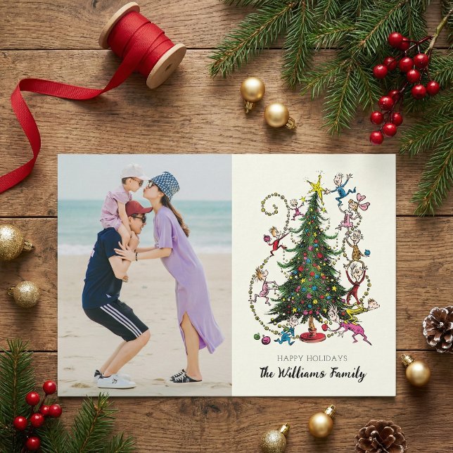 Classic Grinch | Weihnachtsbaum Holiday Foto Feiertagskarte (Von Creator hochgeladen)