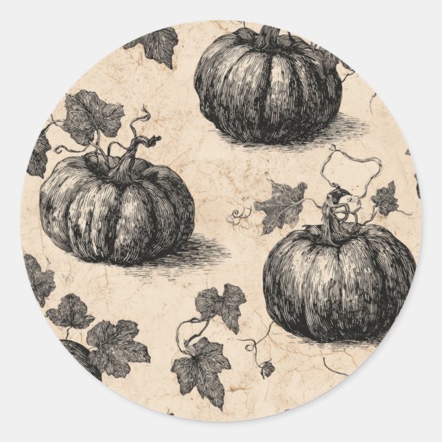 Classic Halloween Pumpkins Runder Aufkleber (Vorderseite)