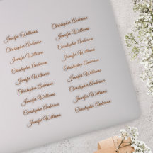 Classic Handwriting 18 Guest Names - Bronze