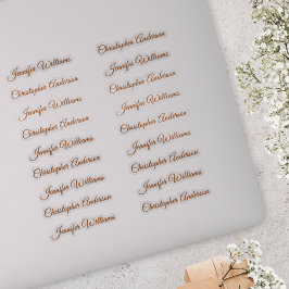 Classic Handwriting 18 Guest Names - Bronze Aufkleber