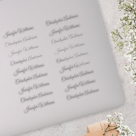 Classic Handwriting 18 Guest Names - Silver Aufkleber