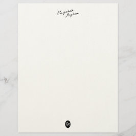 Classic Handwritten Name Monogram Letterhead Briefbogen