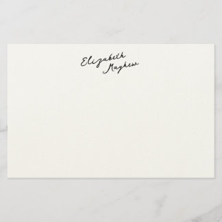 Classic Handwritten Name Monogram Stationery Briefpapier
