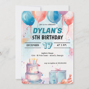 Classic Happy Birthday Party Digitale Einladung