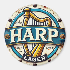 Classic Harp Lager Beer Logo Round Magnet