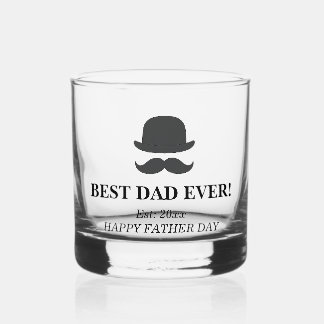 Classic Hat & Mustache Vatertag Whiskyglas