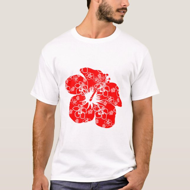 Classic Hawaii Hibiskus Blume T-Shirt (Vorderseite)