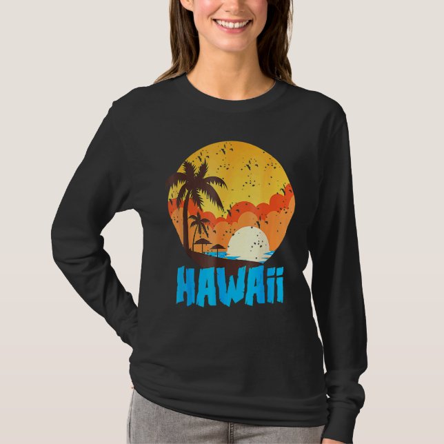 Classic Hawaiian Palm Beach Hawaii Cool 70's 80's T-Shirt (Vorderseite)