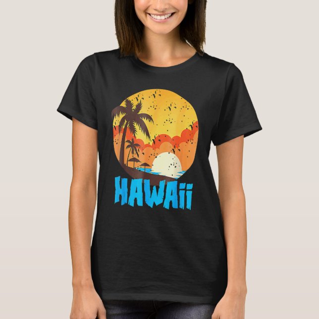 Classic Hawaiian Palm Beach Hawaii Cool 70's 80's T-Shirt (Vorderseite)