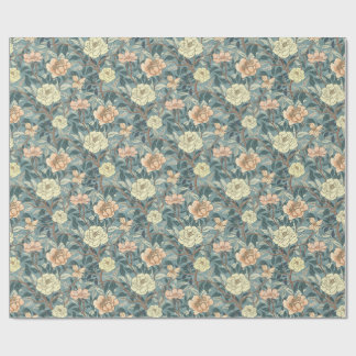 Classic Heirloom Flowers on Dusty Teal Geschenkpapier