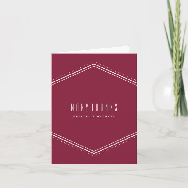 Classic Hexagon Danke-Card - Maroon Dankeskarte (Vorderseite)
