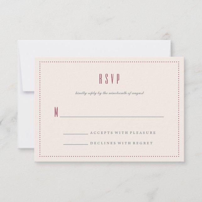 Classic Hexagon RSVP Card - Maroon (Vorderseite)