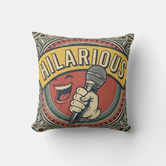 Classic Hilarious Mic Throw Pillow Kissen (Vorderseite)