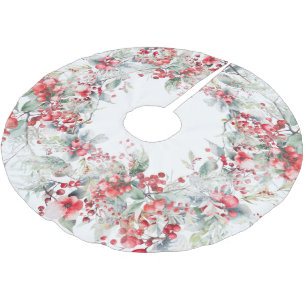 Classic Holiday Berries Polyester Weihnachtsbaumdecke