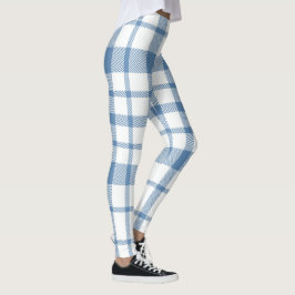 Classic Holiday Christmas Blue White Kariert Leggings