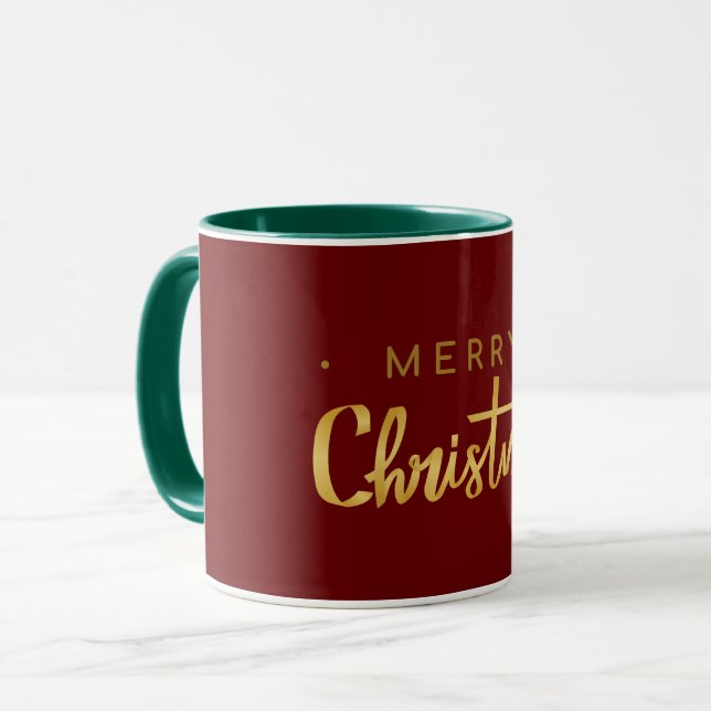 Classic Holiday Colors, Frohe Weihnachten, Tasse (Vorderseite Links)