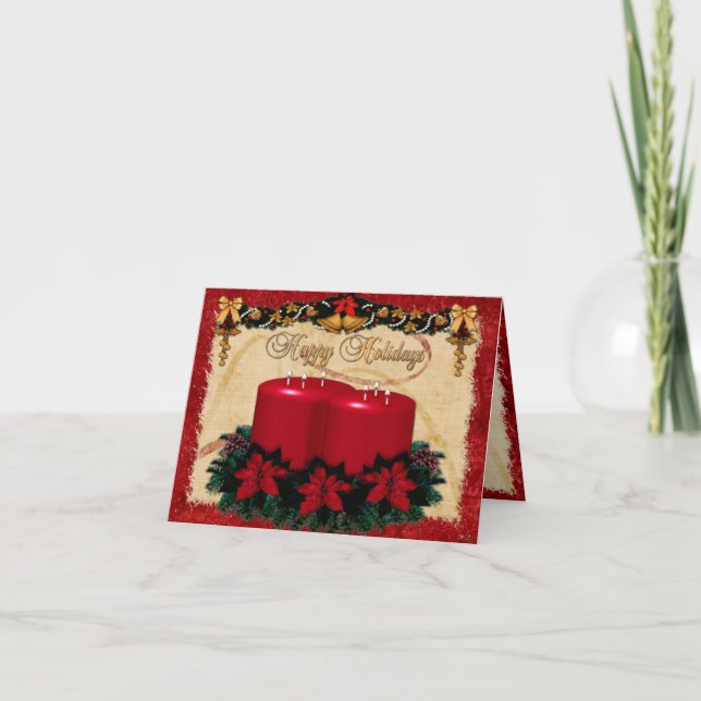 Classic Holiday Deko CUSTOM FOTO Feiertagskarte (Vorderseite)