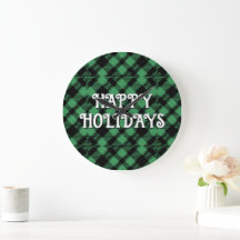 Classic Holiday Green Checkered Pattern Custom