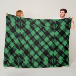 Classic Holiday Green Checkered Pattern  Fleecedecke