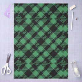 Classic Holiday Green Checkered Pattern  Seidenpapier