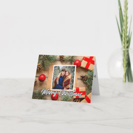 Classic Holiday Photo Custom Merry Christmas Feiertagskarte