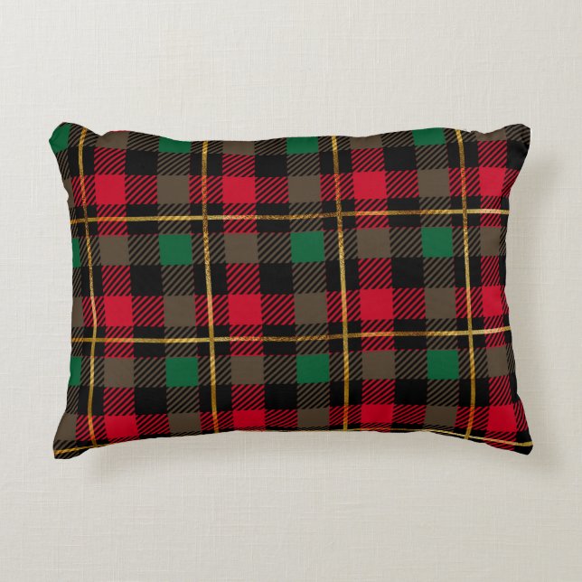 Classic Holiday Plaid – Cozy Christmas Pillow  Dekokissen (Vorderseite)