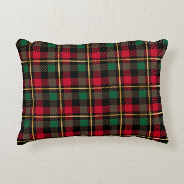 Classic Holiday Plaid – Cozy Christmas Pillow  Dekokissen (Vorderseite)