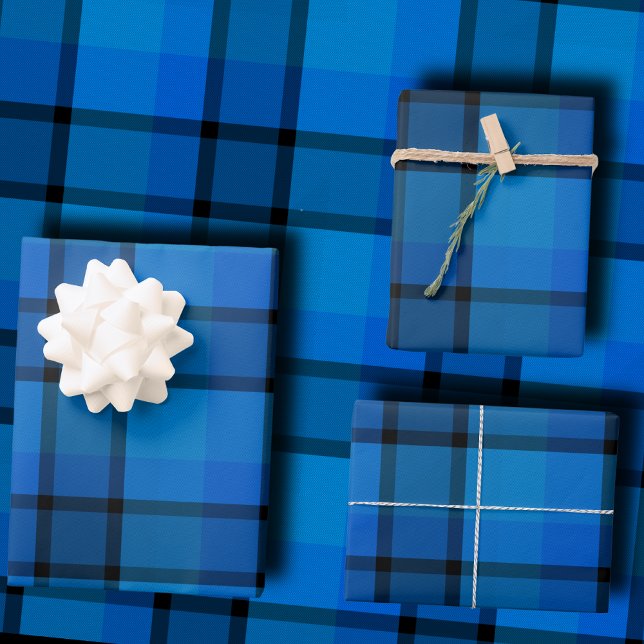 Classic holiday plaid navy blue Christmas Gift Geschenkpapier Set (Von Creator hochgeladen)