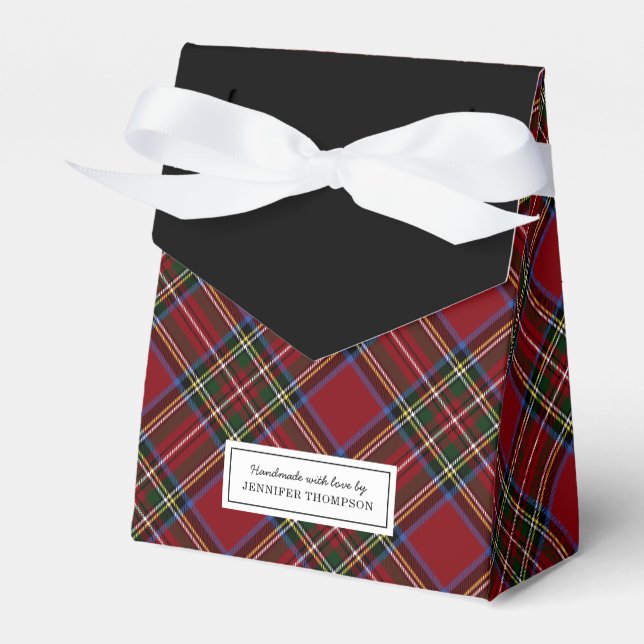 Classic Holiday Red Tartan Geschenk Geschenkschachtel (Vorderseite)