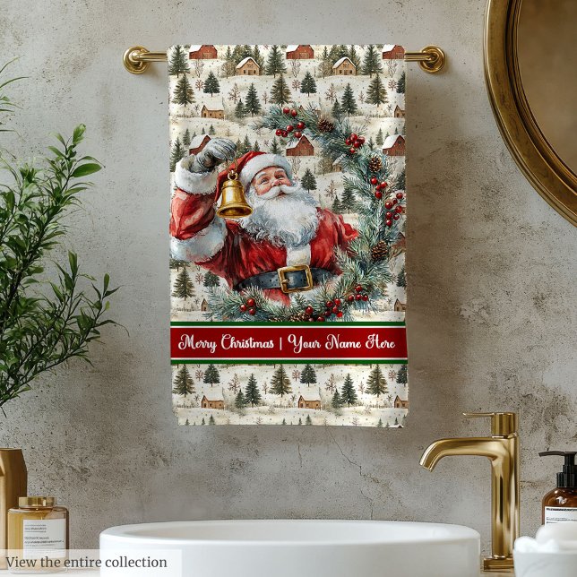 Classic Holiday Santa Claus Badetuch Set (Classic Holiday Santa Claus Bath Towel Set)