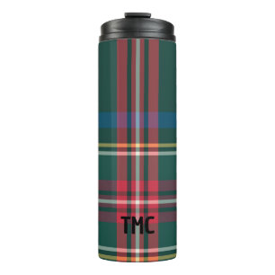 Classic Holiday Tartan Karierte INITIALS Festivals Thermosbecher