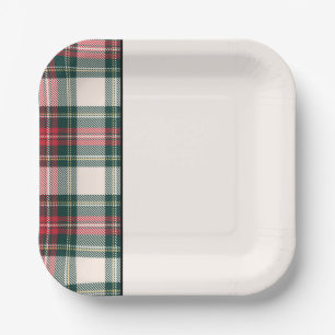 Classic Holiday Tartan Kariertes Festiv Zwei Tone Pappteller