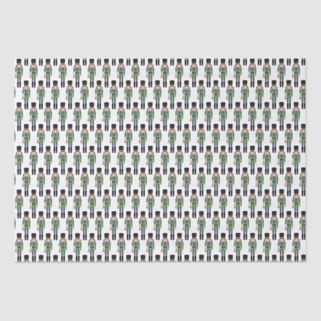 Classic Holidays Green Nutcracker Toy Soldier Seidenpapier (Vorderseite)