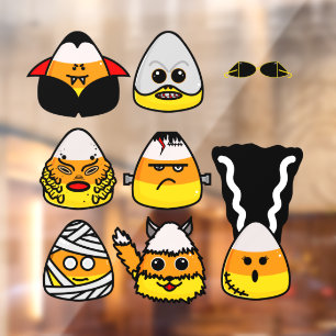 Classic Hollywood Monsters Candy Corn Fensteraufkleber