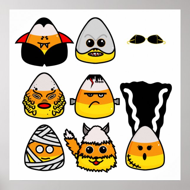 Classic Hollywood Monsters Candy Corn Poster (Vorne)