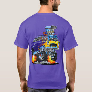 Classic Hotrod Muscle Car Flammen Big Motor T-Shirt