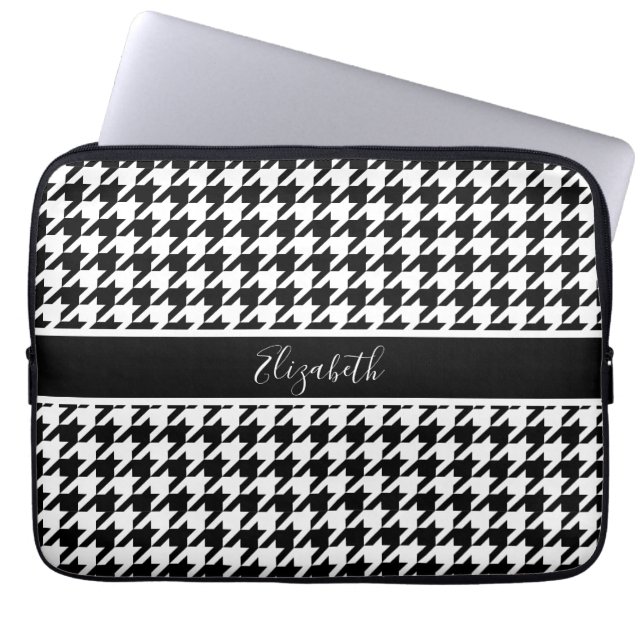 Classic Houndstooth Neopren Laptopschutzhülle (Vorderseite)