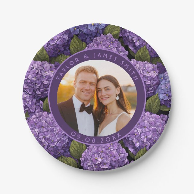 Classic Hydrangeas-Teller für Engagement Pappteller (Vorderseite)