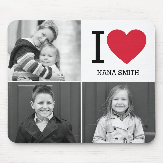 Classic I Heart Foto Mouse Pad Mousepad (Vorne)