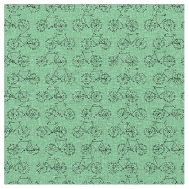 Classic Illustriert Bikes Bicycle CUSTOM BG FARBE Stoff (Nahaufnahme)