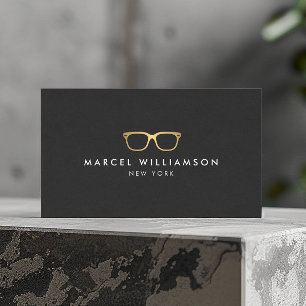 Classic Imitate Gold Eyeglasses Logo auf Vintag Bl Visitenkarte