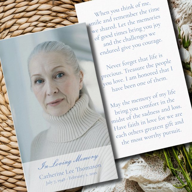 Classic In Loving Memory Photo Prayer Cards Visitenkarte (Classic In Loving Memory Photo Prayer Cards
)