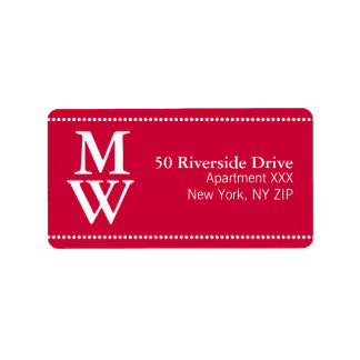 Classic Initials Stylish Address Labels (Custom) Adressaufkleber