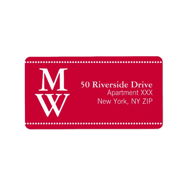 Classic Initials Stylish Address Labels (Custom) Adressaufkleber (Vorne)