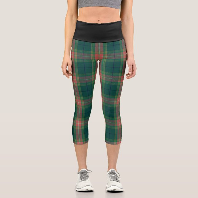 Classic Irish Gallagher Family Tartan Kariert Capri Leggings (Vorderseite)